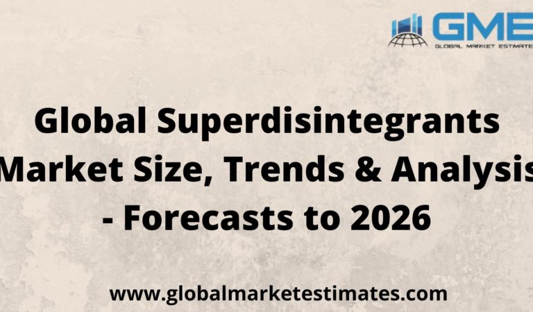 Global Superdisintegrants Market – Forecasts to 2026