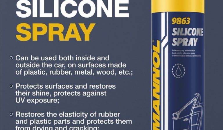 MANNOL Silicone Spray – Silicone-based water-resistant protective agent for metal, rubber & plastic surfaces…